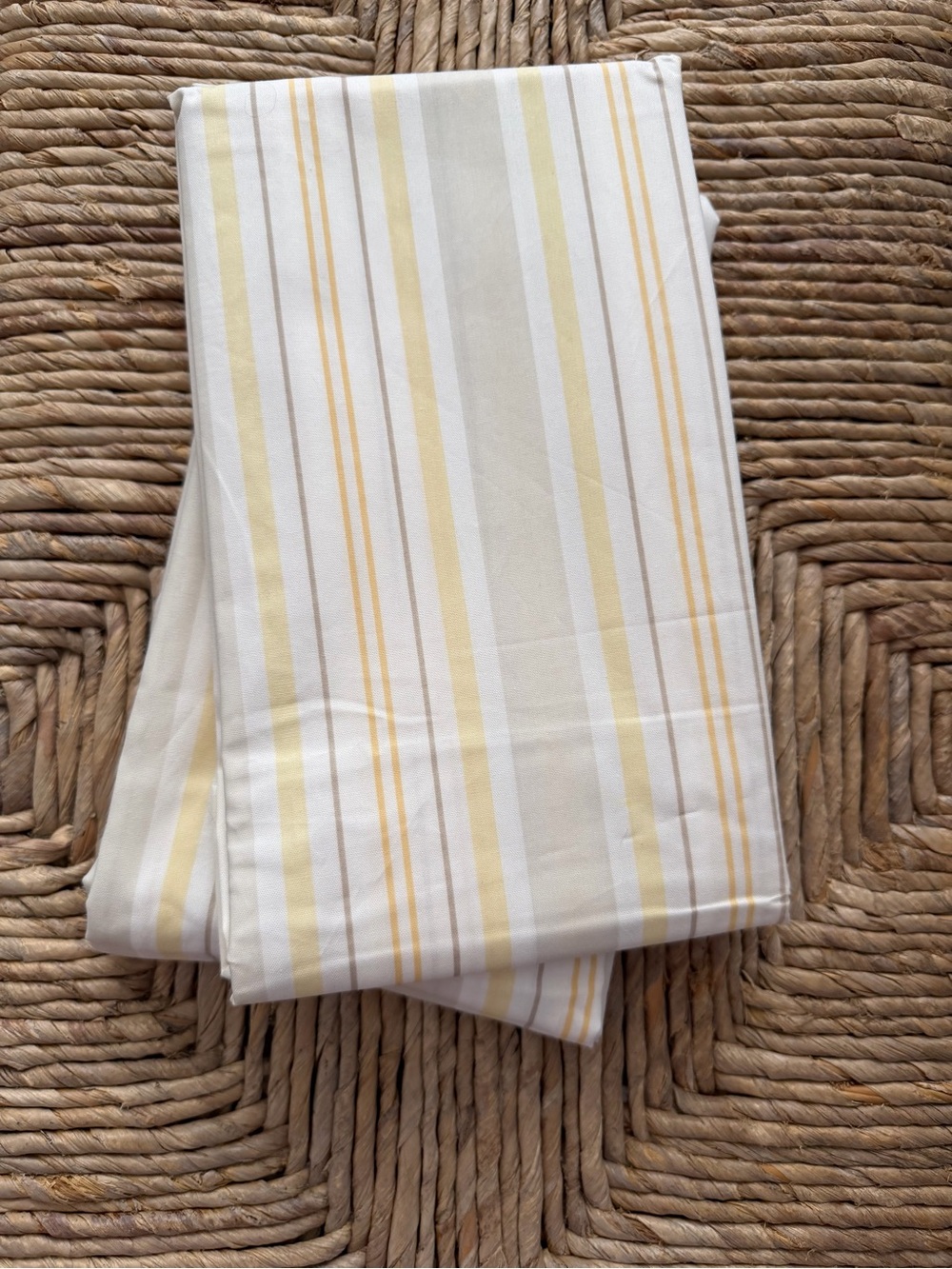 NWOT Set of TWO Martha Stewart Cotton Stripe King Pillow Cases